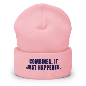 Furrow & Fields Baby Pink Combines. It Just Happened. | Cuffed Beanie Quality Farmers Merch