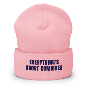 Furrow & Fields Baby Pink Everything's About Combines | Cuffed Beanie Quality Farmers Merch
