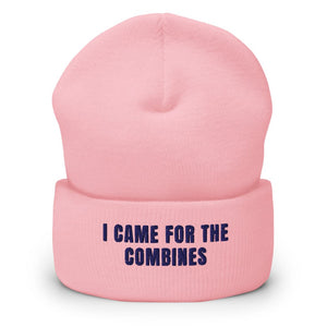 Furrow & Fields Baby Pink I Came for the Combines | Cuffed Beanie Quality Farmers Merch