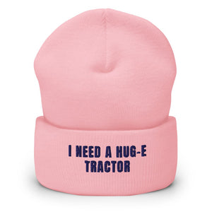 Furrow & Fields Baby Pink I Need a Hug-e Tractor | Cuffed Beanie Quality Farmers Merch