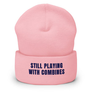 Furrow & Fields Baby Pink Still Playing With Combines | Cuffed Beanie Quality Farmers Merch