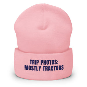 Furrow & Fields Baby Pink Trip Photos: Mostly Tractors | Cuffed Beanie Quality Farmers Merch