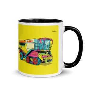 Furrow & Fields Black / 11 oz CLAAS Lexion 8600 TerraTrac Pop Art | Mug with Color Inside Quality Farmers Merch