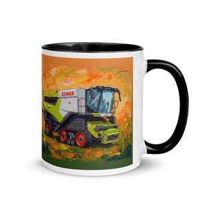 Furrow & Fields Black / 11 oz CLAAS Lexion 8600 TerraTrac Splash Art | Mug with Color Inside Quality Farmers Merch