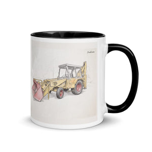 Furrow & Fields Black / 11 oz JCB 3C II Pencil Sketch | Mug with Color Inside Quality Farmers Merch