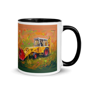 Furrow & Fields Black / 11 oz JCB 3C II Splash Art | Mug with Color Inside Quality Farmers Merch