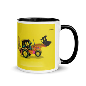 Furrow & Fields Black / 11 oz JCB 3CX Sitemaster SRS Pop Art | Mug with Color Inside Quality Farmers Merch