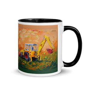 Furrow & Fields Black / 11 oz JCB 4D II Splash Art | Mug with Color Inside Quality Farmers Merch
