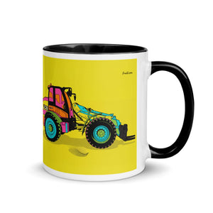 Furrow & Fields Black / 11 oz JCB TM420 Pop Art | Mug with Color Inside Quality Farmers Merch