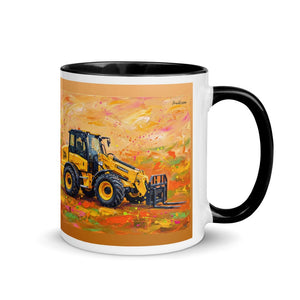 Furrow & Fields Black / 11 oz JCB TM420 Splash Art | Mug with Color Inside Quality Farmers Merch