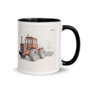 Furrow & Fields Black / 11 oz Massey Ferguson 1200 Pencil Sketch | Mug with Color Inside Quality Farmers Merch