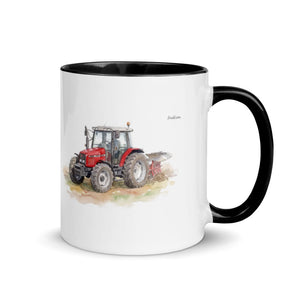 Furrow & Fields Black / 11 oz Massey Ferguson 6255 Watercolor | Mug with Color Inside Quality Farmers Merch