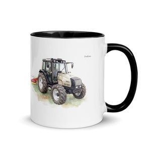 Furrow & Fields Black / 11 oz Valtra 6750 Watercolor | Mug with Color Inside Quality Farmers Merch
