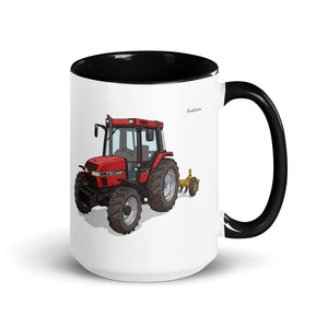 Furrow & Fields Black Case IH 4240 XL Pro Illustration | 15 oz Mug with Color Inside Quality Farmers Merch