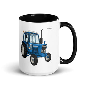 Furrow & Fields Black Ford 4600 Illustration (Front) | 15 oz Mug with Color Inside Quality Farmers Merch