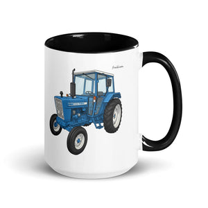 Furrow & Fields Black Ford 4600 Illustration (Side) | 15 oz Mug with Color Inside Quality Farmers Merch