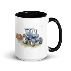 Furrow & Fields Black Ford 7810 Generation III Watercolor | 15 oz Mug with Color Inside Quality Farmers Merch