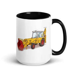 Furrow & Fields Black JCB 3C II | 15 oz Mug with Color Inside Quality Farmers Merch