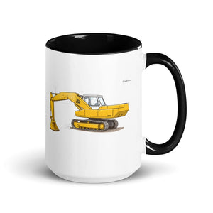 Furrow & Fields Black JCB 806 | 15 oz Mug with Color Inside Quality Farmers Merch