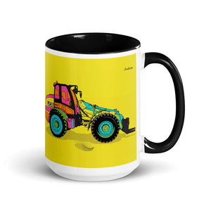 Furrow & Fields Black JCB TM420 Pop Art | 15 oz Mug with Color Inside Quality Farmers Merch