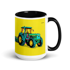 Furrow & Fields Black John Deere 4955 Pop Art | 15 oz Mug with Color Inside Quality Farmers Merch