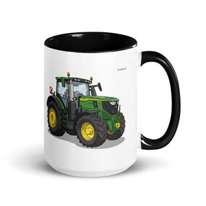 Furrow & Fields Black John Deere 6R 250 | 15 oz Mug with Color Inside Quality Farmers Merch