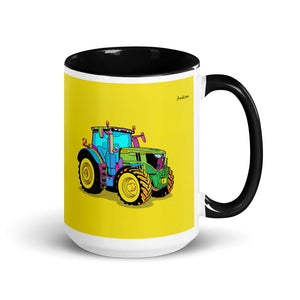 Furrow & Fields Black John Deere 6R 250 Pop Art | 15 oz Mug with Color Inside Quality Farmers Merch