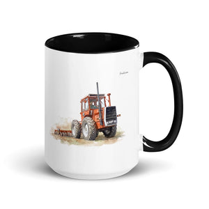 Furrow & Fields Black Massey Ferguson 1200 Watercolor | 15 oz Mug with Color Inside Quality Farmers Merch