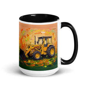 Furrow & Fields Black Massey Ferguson 50E Splash Art | 15 oz Mug with Color Inside Quality Farmers Merch