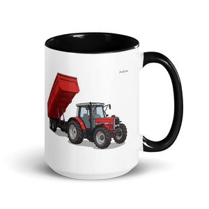Furrow & Fields Black Massey Ferguson 6180 | 15 oz Mug with Color Inside Quality Farmers Merch