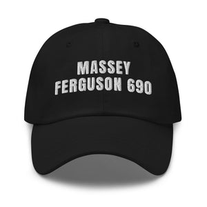 Furrow & Fields Black Massey Ferguson 690 | Classic Dad Hat Quality Farmers Merch