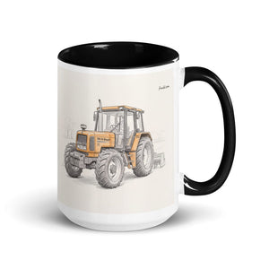 Furrow & Fields Black Renault 106-54 TL Pencil Sketch | 15 oz Mug with Color Inside Quality Farmers Merch