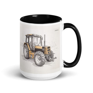 Furrow & Fields Black Renault 145.14 TX Pencil Sketch | 15 oz Mug with Color Inside Quality Farmers Merch