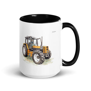 Furrow & Fields Black Renault 145.14 TX Watercolor | 15 oz Mug with Color Inside Quality Farmers Merch