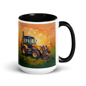 Furrow & Fields Black Terex 860 Elite Splash Art | 15 oz Mug with Color Inside Quality Farmers Merch