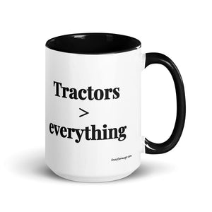Furrow & Fields Black Tractors > Everything | 15 oz Mug with Color Inside Quality Farmers Merch