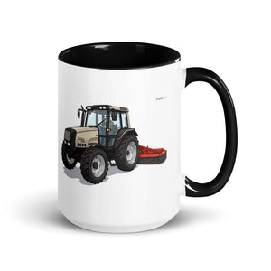Furrow & Fields Black Valtra 6750 Illustration | 15 oz Mug with Color Inside Quality Farmers Merch