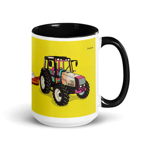 Furrow & Fields Black Valtra 6750 Pop Art | 15 oz Mug with Color Inside Quality Farmers Merch