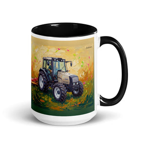 Furrow & Fields Black Valtra 6750 Splash Art | 15 oz Mug with Color Inside Quality Farmers Merch