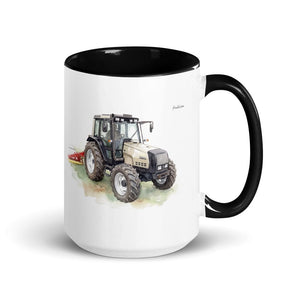 Furrow & Fields Black Valtra 6750 Watercolor | 15 oz Mug with Color Inside Quality Farmers Merch