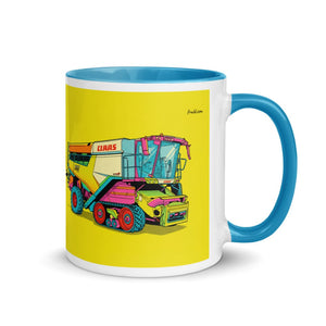 Furrow & Fields Blue / 11 oz CLAAS Lexion 8600 TerraTrac Pop Art | Mug with Color Inside Quality Farmers Merch