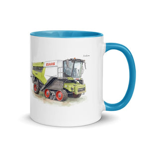 Furrow & Fields Blue / 11 oz CLAAS Lexion 8600 TerraTrac Watercolor | Mug with Color Inside Quality Farmers Merch