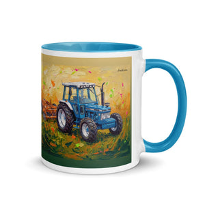 Furrow & Fields Blue / 11 oz Ford 7810 Generation III Splash Art | Mug with Color Inside Quality Farmers Merch