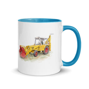 Furrow & Fields Blue / 11 oz JCB 3C II Watercolor | Mug with Color Inside Quality Farmers Merch