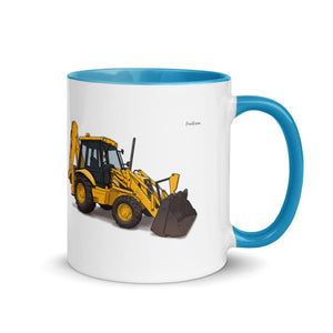 Furrow & Fields Blue / 11 oz JCB 3CX Sitemaster Plus | Mug with Color Inside Quality Farmers Merch