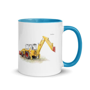 Furrow & Fields Blue / 11 oz JCB 4D II Watercolor | Mug with Color Inside Quality Farmers Merch