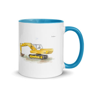 Furrow & Fields Blue / 11 oz JCB 806 Watercolor | Mug with Color Inside Quality Farmers Merch