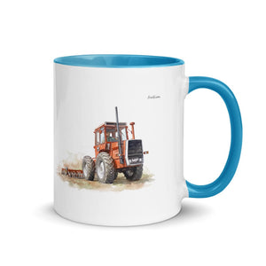 Furrow & Fields Blue / 11 oz Massey Ferguson 1200 Watercolor | Mug with Color Inside Quality Farmers Merch