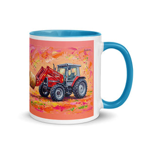 Furrow & Fields Blue / 11 oz Massey Ferguson 3070 Autotronic Splash Art | Mug with Color Inside Quality Farmers Merch