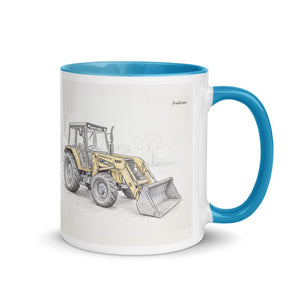 Furrow & Fields Blue / 11 oz Massey Ferguson 50E Pencil Sketch | Mug with Color Inside Quality Farmers Merch